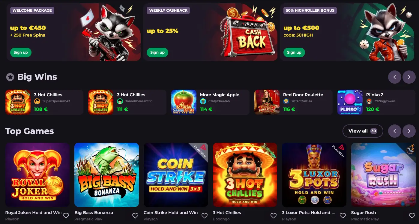 RockySpin casino bonus