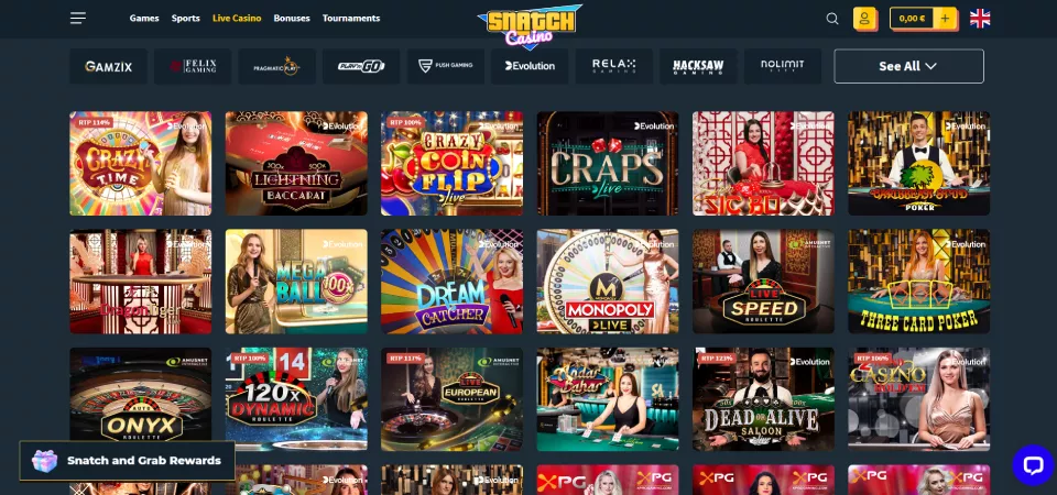 Snatch Casino Games